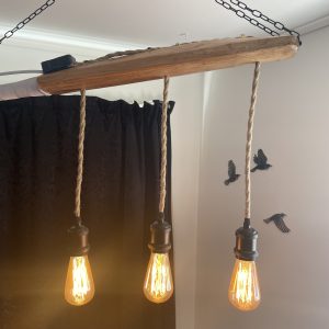 Cricket bat chandelier