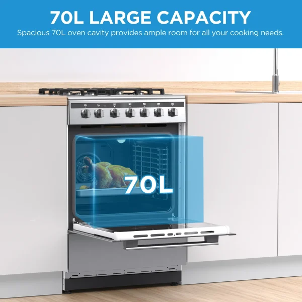 Midea 60cm Gas/Electric Freestanding Stove - Image 4