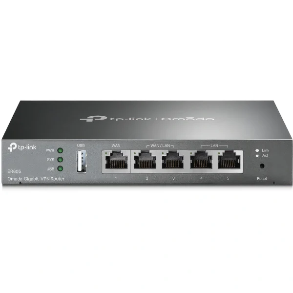 TP-Link Omada ER605 Gigabit Multi-WAN VPN Gateway 1GbE x5 / USB 2.0 x1