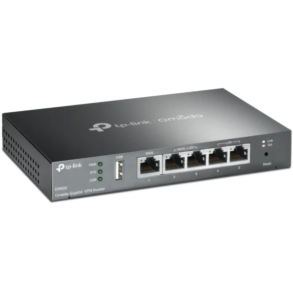 TP-Link Omada ER605 Gigabit Multi-WAN VPN Gateway 1GbE x5 / USB 2.0 x1 - Image 2